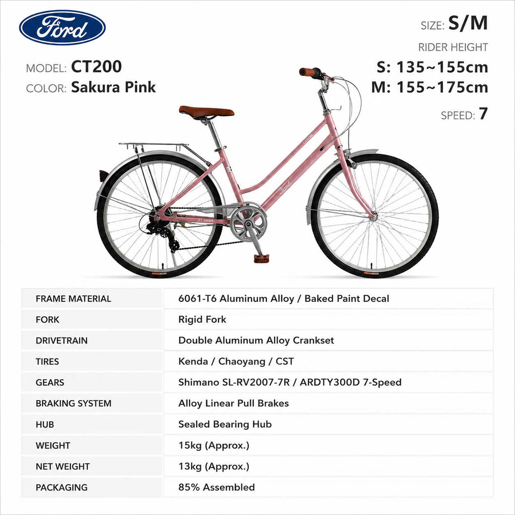 Ford CT200 City Bike – 7-Speed Aluminum, Sizes S/M