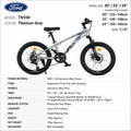 Ford TX550 Kids Mountain Bike Titanium Grey – Shimano 7/21-Speed, 20"/22"/24" Wheels