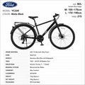 Ford YC220 Urban Touring Bike Matte Black – Shimano 21-Speed, 700C, Size M/L