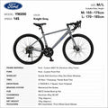 Ford YM200 Road Bike Knight Grey – 14-Speed L-TWOOR, Disc Brakes, Size M/L