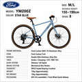 Ford YM200Z Urban Hybrid Bike Star Blue – Shimano 8-Speed, 700C, Size M/L